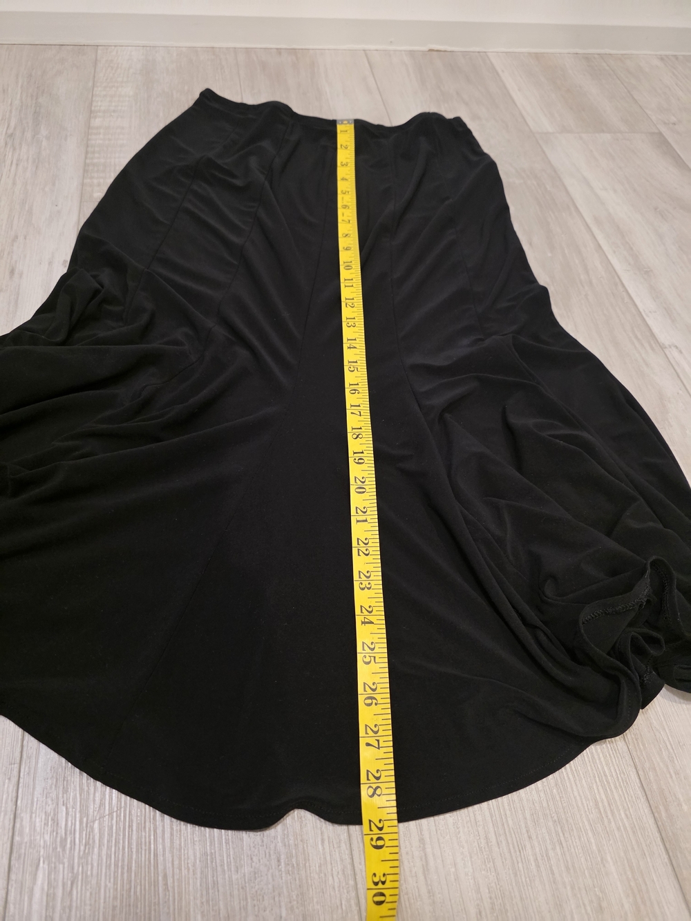 Joseph Ribkoff Black Flared Midi Skirt Size 10 Canada/USA Elegant Stretch Pull - Picture 7 of 8